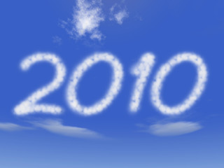 Naklejka na ściany i meble 2010 w błękitne niebo