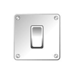 Light switch isolated over white square background