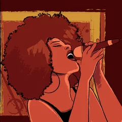 Photo sur Plexiglas Visage de femme Illustration vectorielle d& 39 un chanteur de jazz