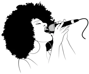 Acrylic prints Art Studio Vector illustration of a jazz singer
