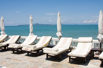 Beach on a sunny day.Pattaya city in Thailand