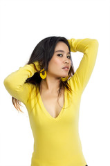 Fototapeta premium Woman Play With Hair