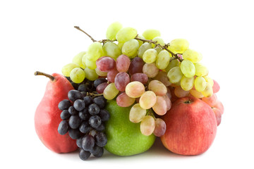 Various fruits isolated on the white background