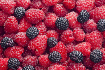 raspberries and blackberries