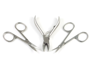 Manicure set isolated on white