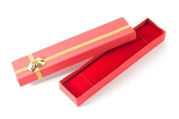 long open red gift box