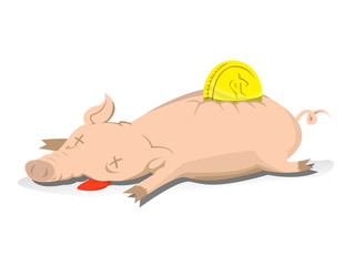 dead piggy bank