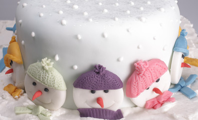 hat shaped Christmas cake isolated on white background