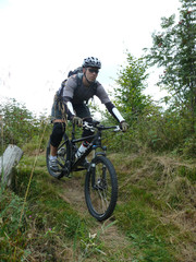 Fototapeta premium Biker im Schwarzwald