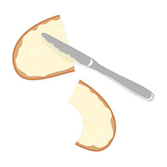 angebissenes butterbrot mit messer I