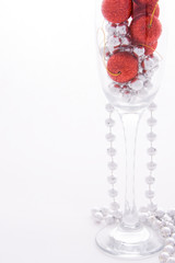 Decorated champagne glass