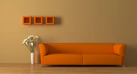 Foto op Plexiglas Modern interior with sofa and calla lily © zing