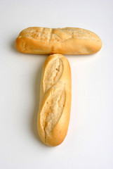fresh bread rolls on a white background