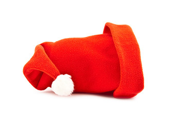 Obraz na płótnie Canvas Christmas red cap on a white backgrownd