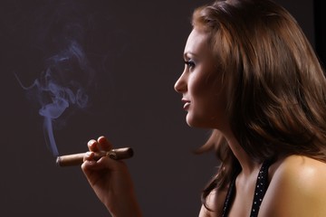 Elegant smoking woman