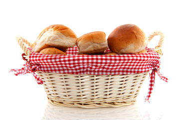 Basket with bread rolls