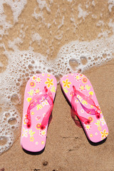 flip flops at the beach