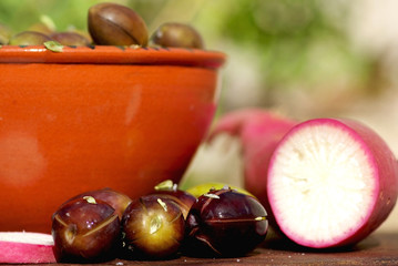 Portuguese salted olives.