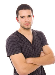 Fototapeta premium young casual man portrait, isolated on white background