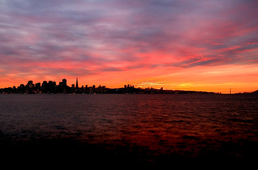 San Francisco skyline at sunset