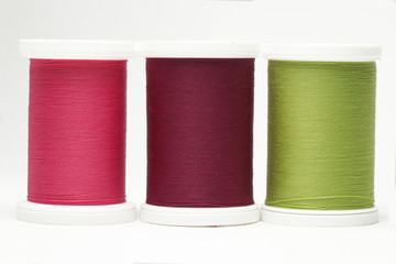 pink purple green thread
