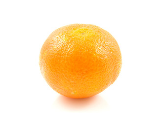 One fresh mandarin over white background