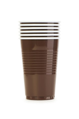 Disposable cups isolated on white background