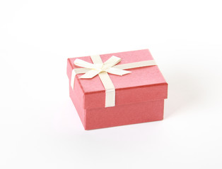 Small terracotta fancy box on white background