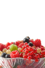 Splitted berries in a bowl