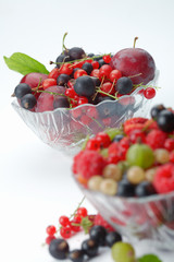 Splitted berries in a bowl