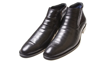 black shiny man's shoe