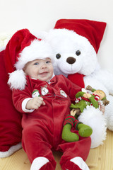 baby im santa claus kostüm