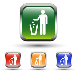 Recycling Sign Square Icons