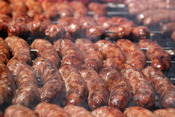 Big Argentinean cow and pig barbecue sausages