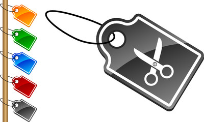 scissors tag set. Vector illustration