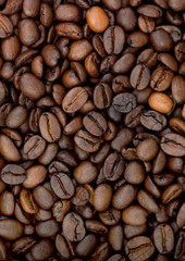 Brown roasted coffee beans