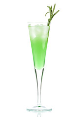 Mint Champagne alcohol cocktail with rosemary