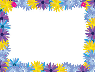 Obraz premium vector colored flowers frame