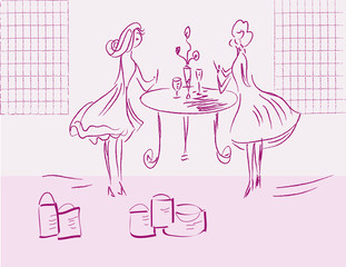 Girls after shopping