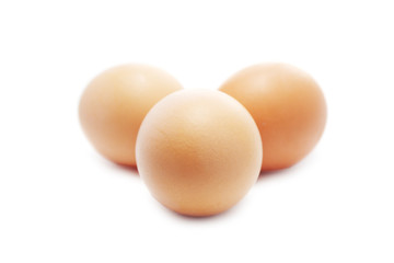 Eggs isolated on white