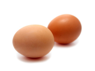 Eggs isolated on white