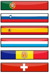 drapeaux européens cadres glassy