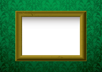 gold frame on green