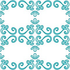 Fototapeta na wymiar Seamless blue 3D ornament vector pattern