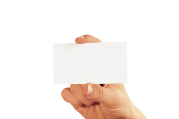 Fototapeta premium hand with blank white square