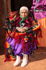 Navajo Elder in Bright Traditional Clothing