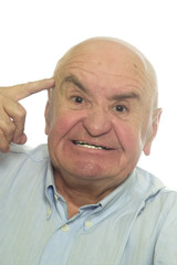 Senior mit Köpfchen