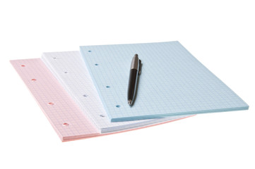 pen on copybook sheet paper
