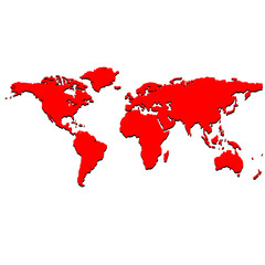 red world map