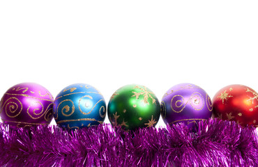 Christmas balls and tinsel